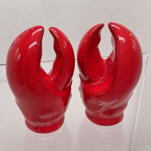 Pier One Ceramic Lobster Claw Salt and Pepper Shaker Set